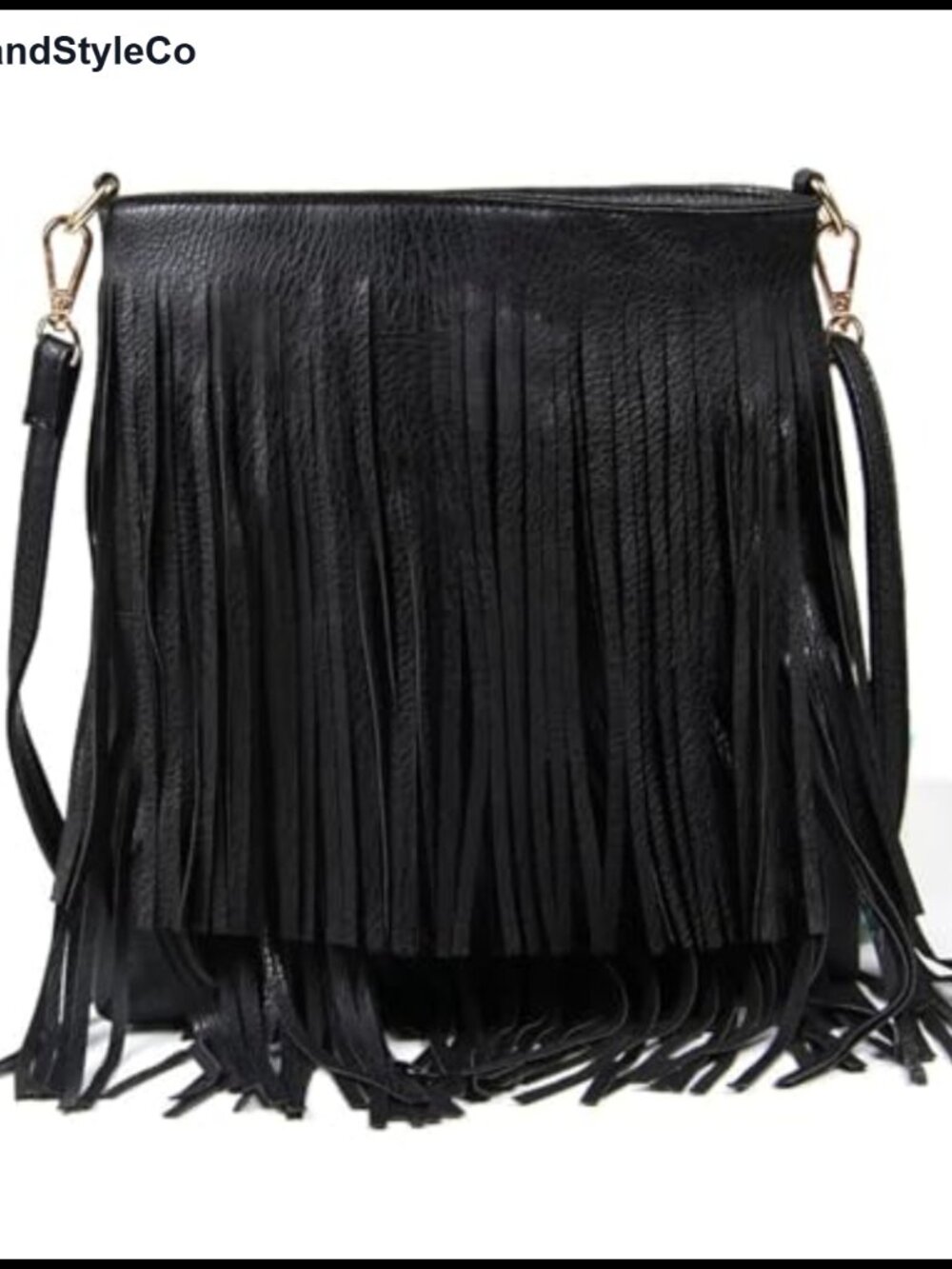 Fringe Tassel Cross Body Bag with PU Leather, Zipper Closure, Adjustable Strap